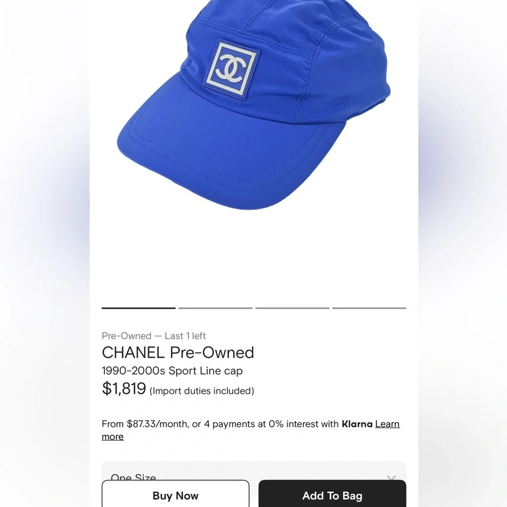 Extremely rare vintage authentic Chanel Blue Athletic Hat with Logo - Picture 2 of 7
